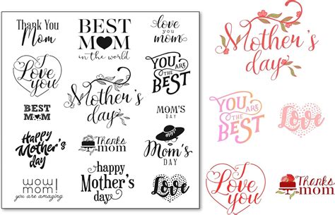 Amazon DIYology Mother S Day Sentiment Clear Stamps For Card