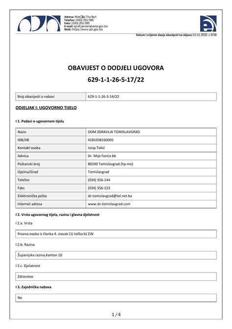 Obavijest O Dodjeli Ugovora Ppt Pdf Docdroid