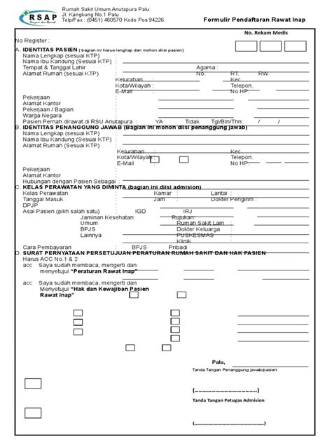 Detail Formulir Rumah Sakit Koleksi Nomer