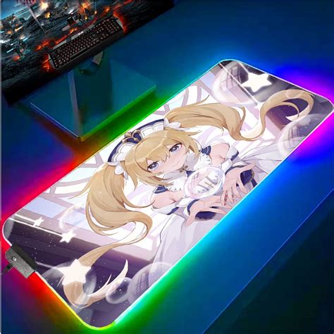 Jp ゲーミングマウスパッド Rgb ゲーミングマウスパッド マジック アニメ かわいい 女の子 14モード Led