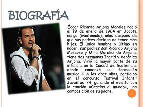 Biografia Ricardo Arjona Biograf A Canciones