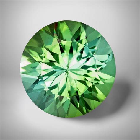 Green Tourmaline Round Cut Gemstone 6 1 Cts 13 Mm Vivid Precious Jewelry Gem Ebay