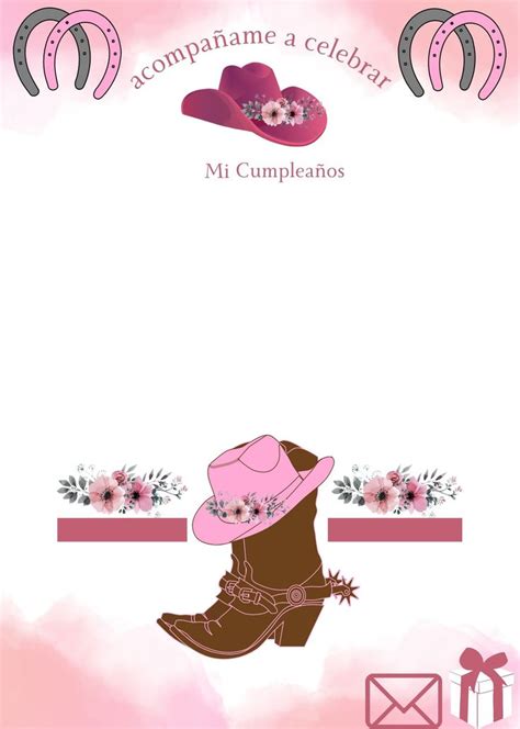 Pin By Marta Sánchez On Tarjeta De Feliz Cumpleaños 🎂 Cowgirl Birthday Invitations