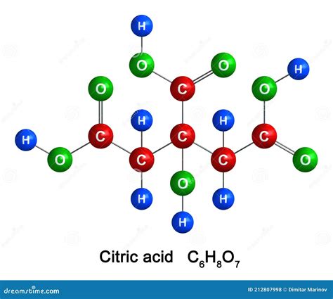 Citric Acid Structure Cartoon Vector | CartoonDealer.com #24487989