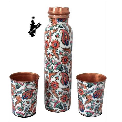 Copper Bottle Set With Glass Packaging Type Box Ml At Rs