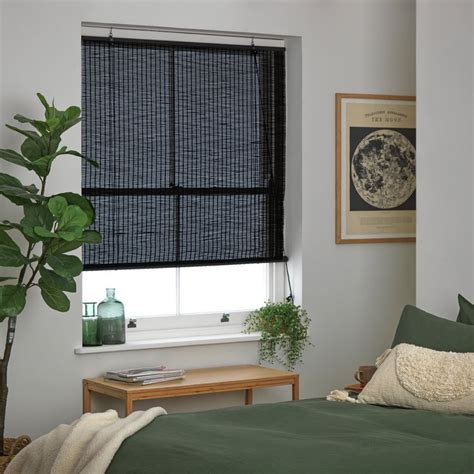 Buy Habitat Bamboo Roller Blind Black 4ft Blinds Argos