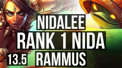 NIDALEE Vs RAMMUS JNG Rank 1 Nida Rank 5 Legendary 17 4 14 TR