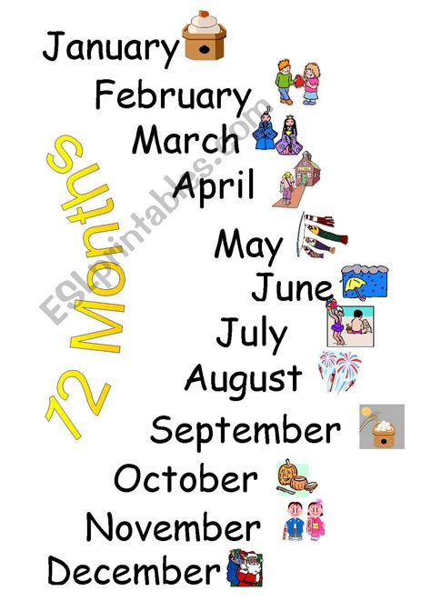 Months Song Board - ESL worksheet by Lippy_Madrid