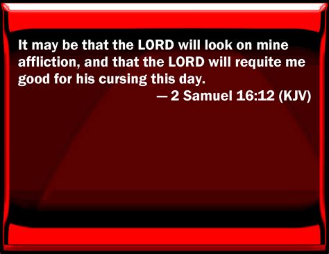 2 Samuel 16 12 It May Be That The LORD Will Look On My Affliction And