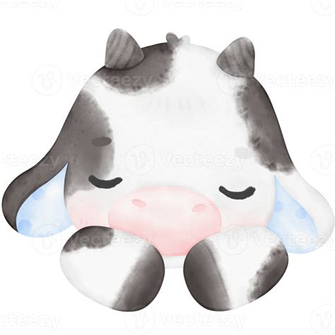 Cute Baby Cow watercolor Illustration 17745574 PNG