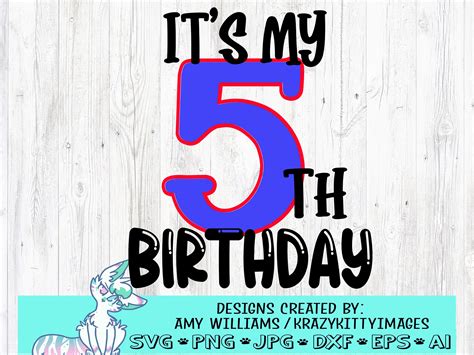 Fifth Birthday Svg 5th Birthday Boy Svg Five Years Old Svg Etsy