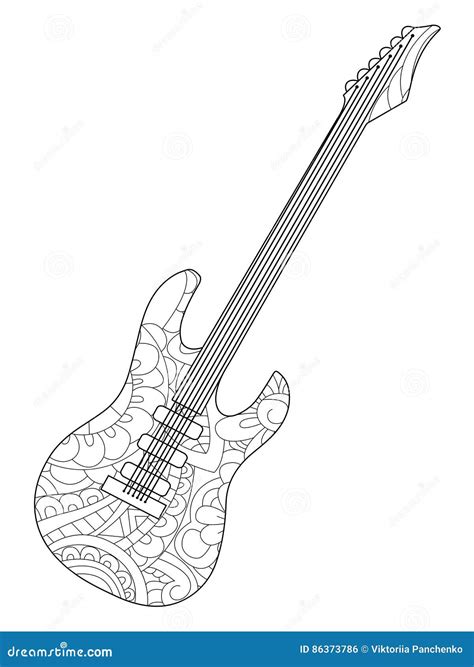 Vecteur De Livre De Coloriage De Guitare électrique D instrument De