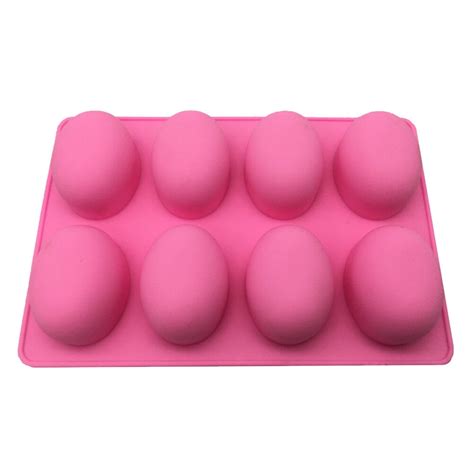 8 Cavities Oval Egg Shape Silicone Mold Diy Easter Eggs Cake Fondant Jelly Chocolate Dessert