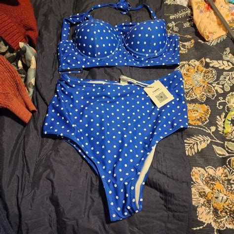 Cupshe Swim Blue Polkadot Bikini Poshmark