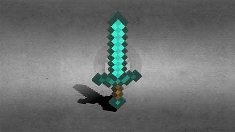 A Picture Of A Diamond Sword In Minecraft