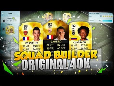 SQUAD BUILDER Equipe Originale Pour 40k FUT 16 YouTube