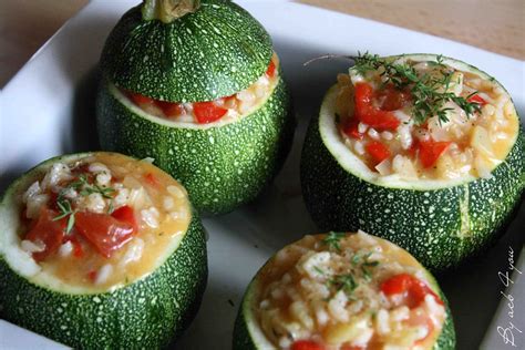 Courgettes Farcies Au Riz Et Poivron