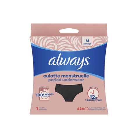 Always Culotte Menstruelle Lavable Flux Moyen Abondant M Hipster