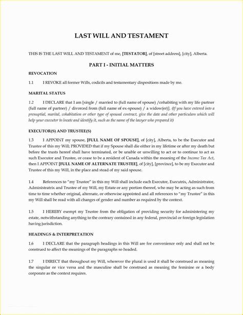 Free Last Will And Testament Template Microsoft Word