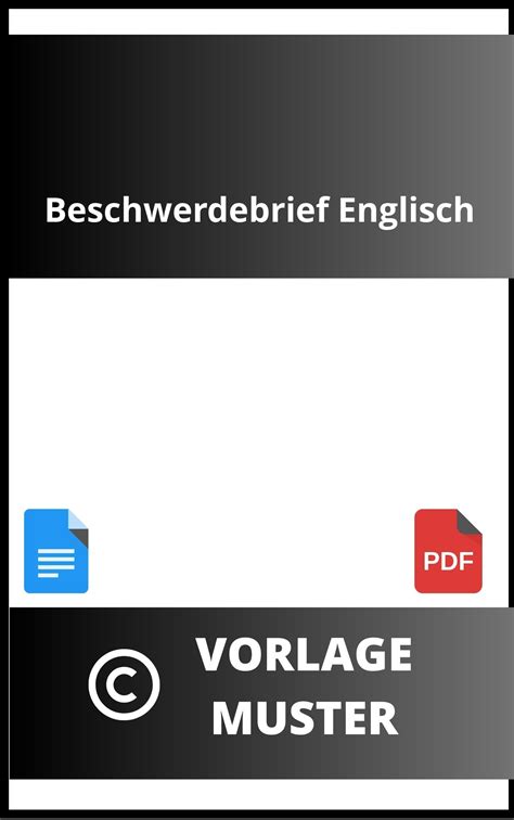 Beschwerdebrief Englisch Muster Schreiben Vorlage