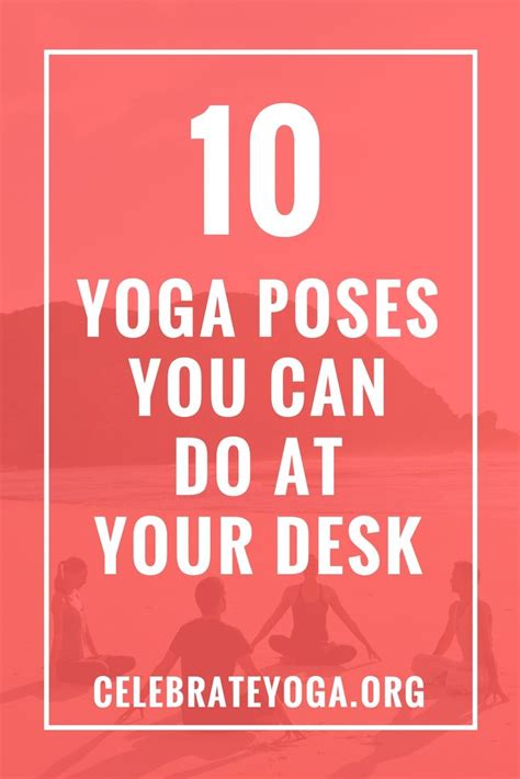 The Words Yoga Poses You Can Do At Your Desk Are In Front Of A Pink