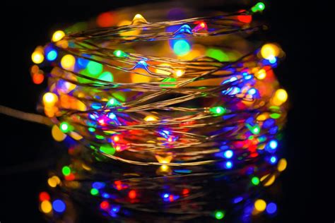 Гирлянда светодиодная нить 10 м 100 led разноцветная RGB на батарейках ...