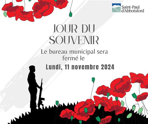 Jour du souvenir 11 novembre 2024 le bureau municipal sera fermé