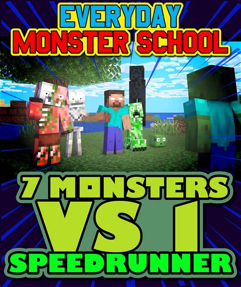 Daily Monster School Comics: Minecraft Herobrine Seven Monsters vs One Speedrunner by Karen ...