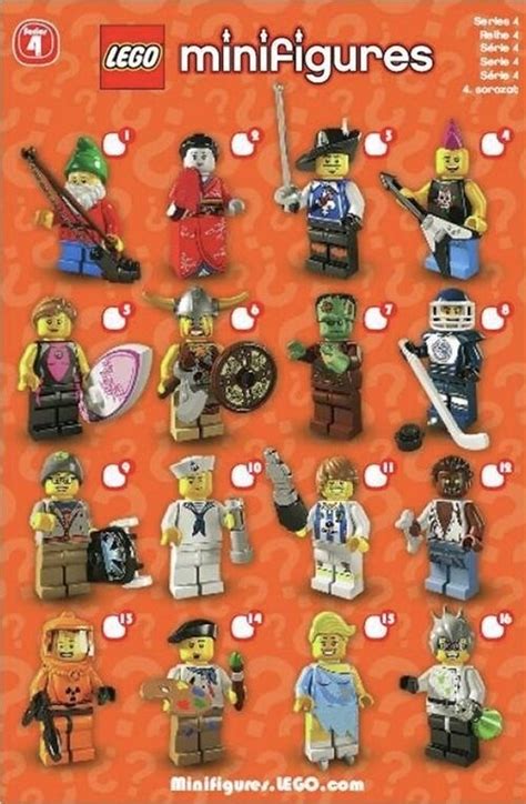 Lego Minifigures Series 4 Checklist by ThomasThePro360 on DeviantArt