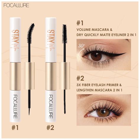 Focallure rímel 2 em 1 à prova dwaterproof água rímel eyeliner rímel