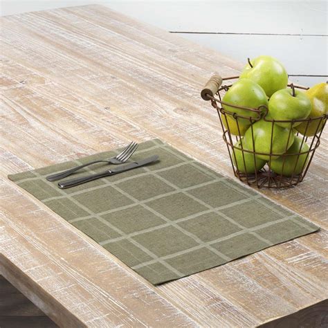 Julie Olive Plaid Placemat Set Of 6 12x18 By April Olive VHC Brands