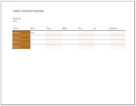 √ Free Printable Weekly Schedule Template