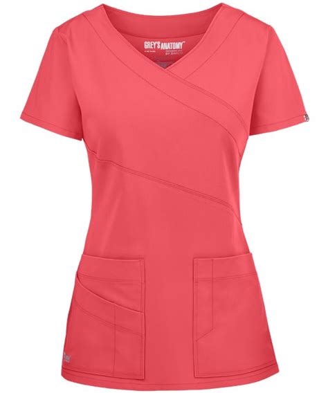 Grey S Anatomy Signature Mock Wrap Scrub Top Barco Scrubs In