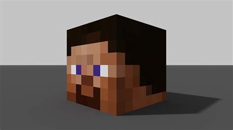 3d Model Minecraft Steve Head Model Vr Ar Low Poly Cgtrader