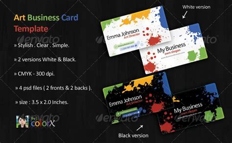 Art Business Card Template — Layered PSD #business card • Available ...