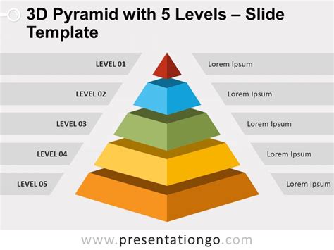 D Pyramid With Levels For Powerpoint And Google Slides