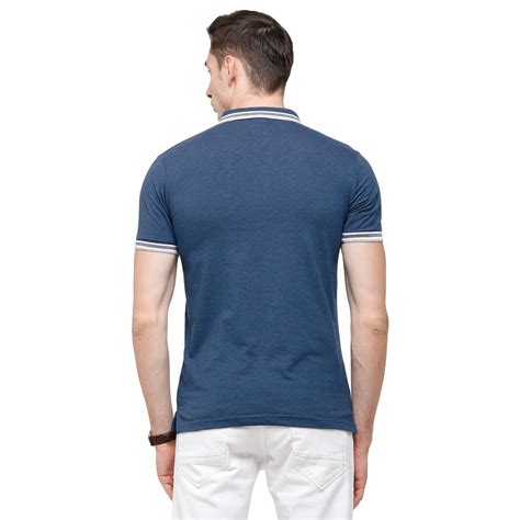 Classic Polo Mens Indigo Blue Sporty Polo Half Sleeve Slim Fit T Shirt