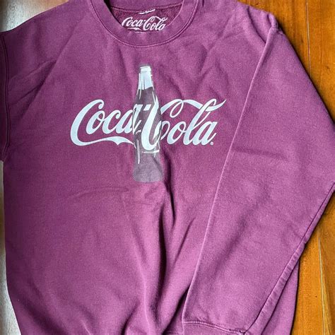 Coca Cola Women S Burgundy Sweatshirt Depop