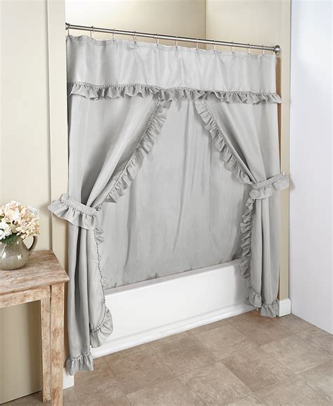 Ruffled Double Swag Shower Curtain Sets The Lakeside Collection