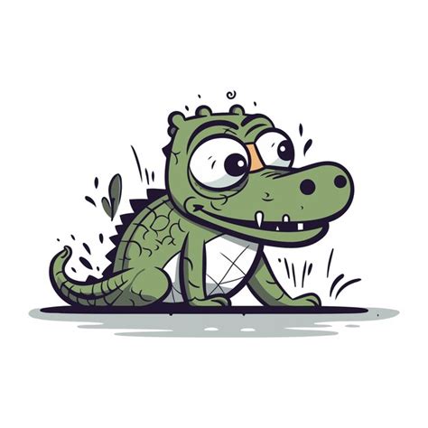 Premium Vector Crocodile Vector Illustration Cute Cartoon Crocodile