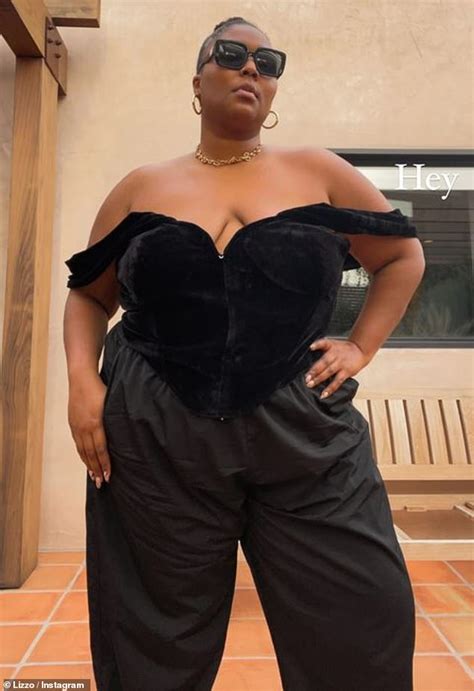 Lizzo Puts On A Busty Display In A Plunging Velvet Top And Tracksuit