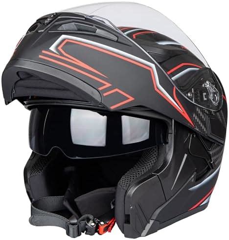 Full Face Motorcycle Helmet Dual Visor Sun Shield Flip Up Modular