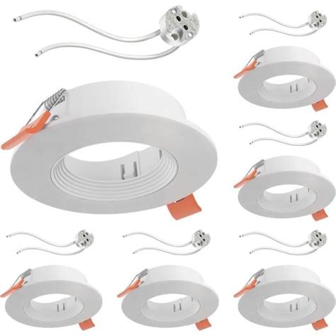 6 Cadres De Montage Au Plafond KUN Rond Pivotant MR16 PAR16 50mm