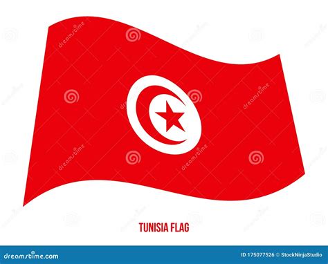 Tunisia Flag Waving Vector Illustration On White Background Tunisia