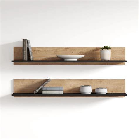 Modern Black And Wood Kitchen Floating Shelves Sophisticated Open