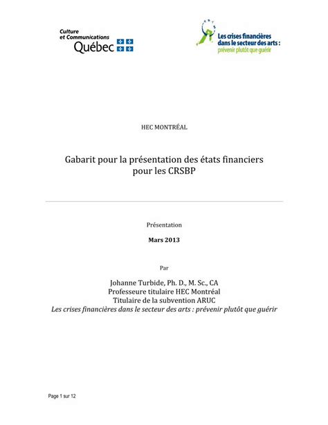 Pdf Gabarit Pour La Pr Sentation Des Tats Financiers Dokumen Tips