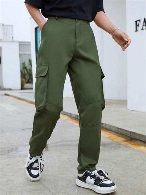 Manfinity Legnd Hombres Pantalones Cargo Con Bolsillo Lateral Con