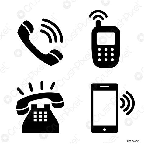 Set Of Phone Symbol And Telephone Communication Icon Vector Stock