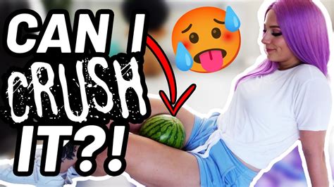 E Girl Thighs Vs Watermelon Challenge Youtube