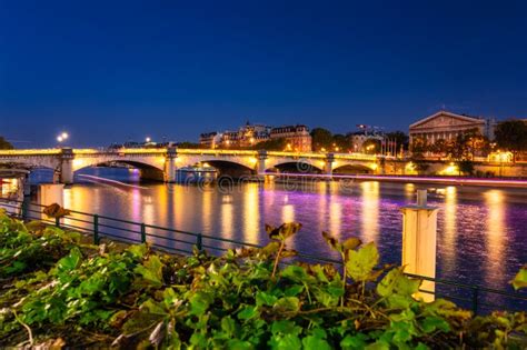 Beautiful Scenery of the Seine River in Paris at Dusk. France Stock ...